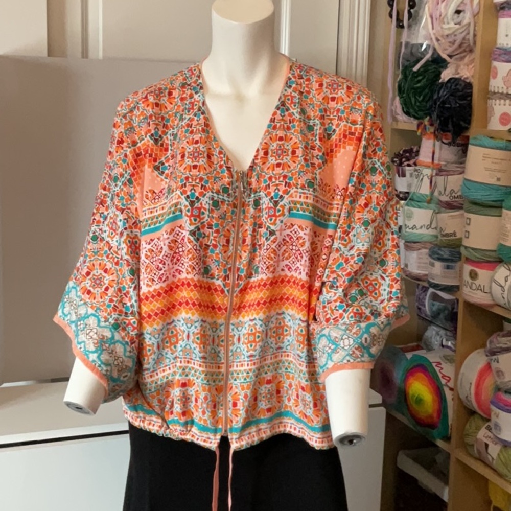Chicos Brand Colorful Patterned Women's Top